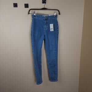 Topshop Moto JONI Super High Rise Blue skinny Jeans Size 26